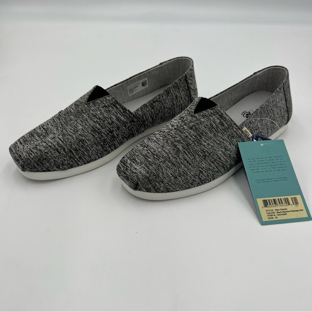 NWT Men’s TOMS Alpargata Knit Slip On Sneakers